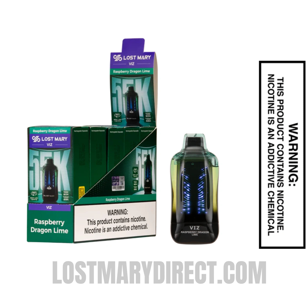 Raspberry Dragon Lime Lost Mary VIZ 55K Disposable Vape With Bundle Box Raspberry Dragon Lime Lost Mary VIZ 55K Disposable Vape With Bundle Box
