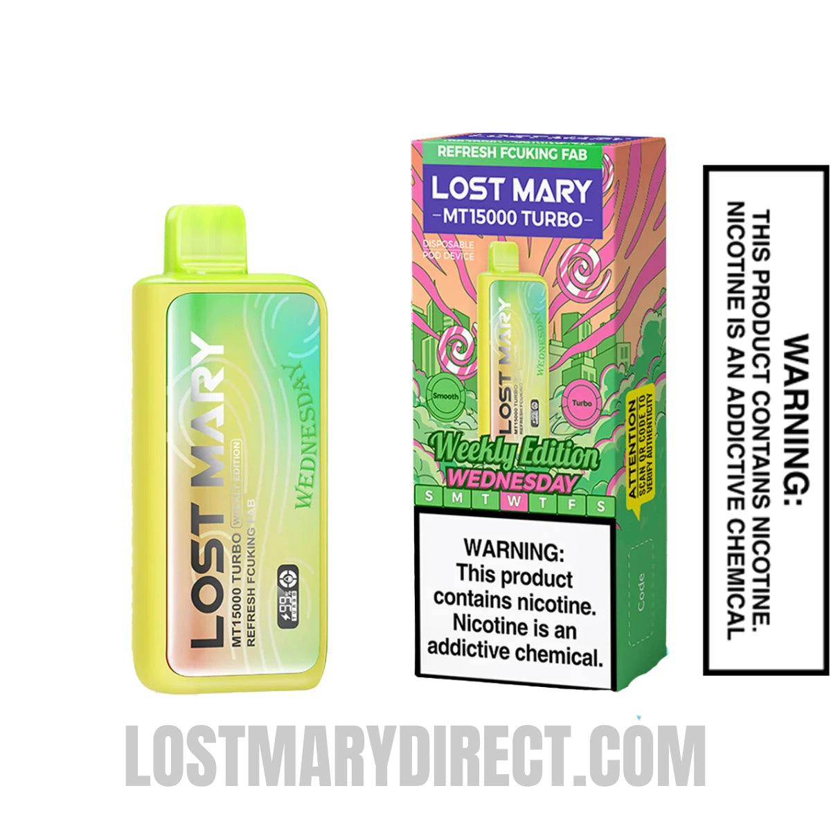 Refresh Fucking Feb Lost Mary MT15000 TURBO (Wednesday) Vape With Package Box Refresh Fucking Feb Lost Mary MT15000 TURBO (Wednesday) Vape With Package Box