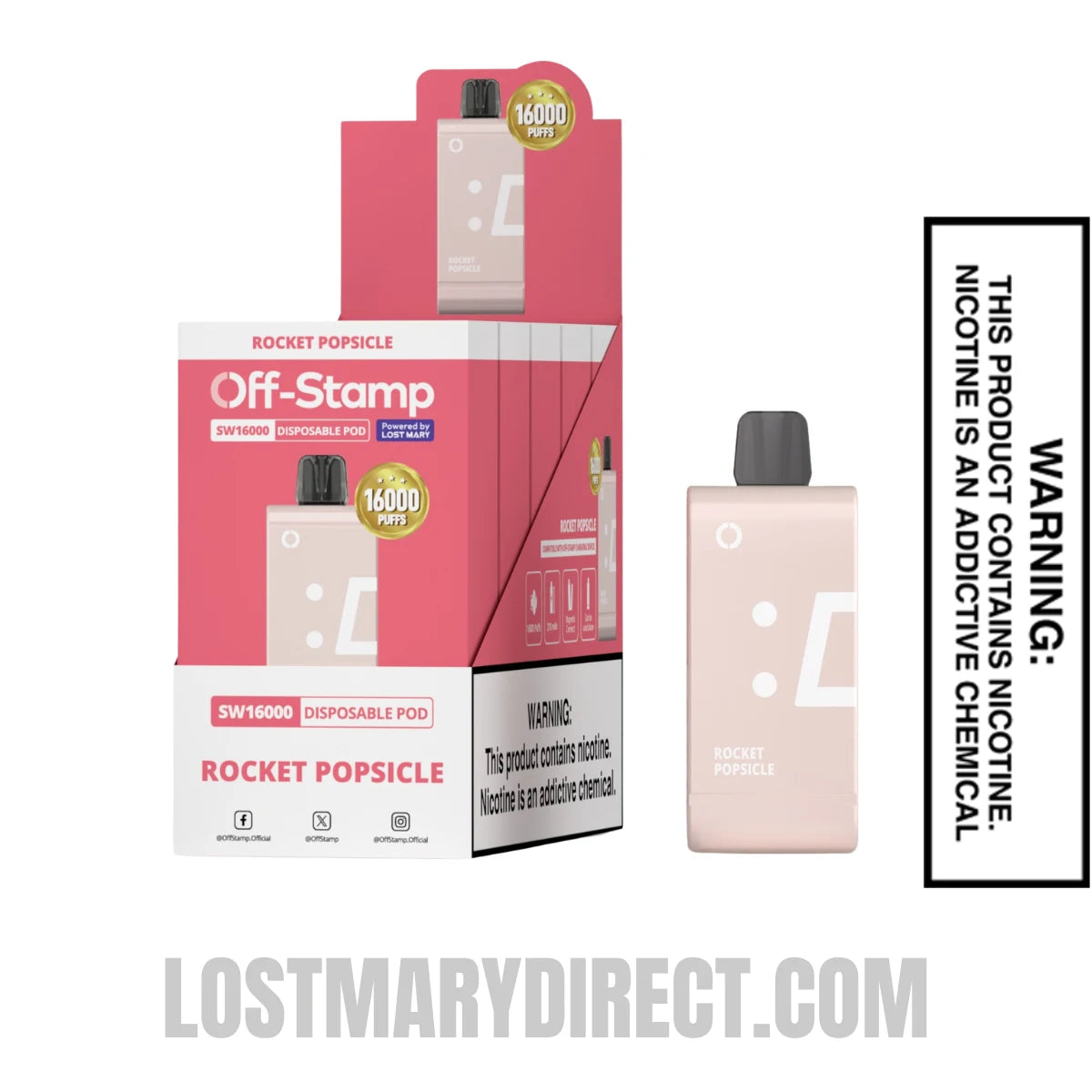 Rocket Popsicle Off Stamp SW16000 Disposable Pod With Bundle Pack Rocket Popsicle Off Stamp SW16000 Disposable Pod With Bundle Pack