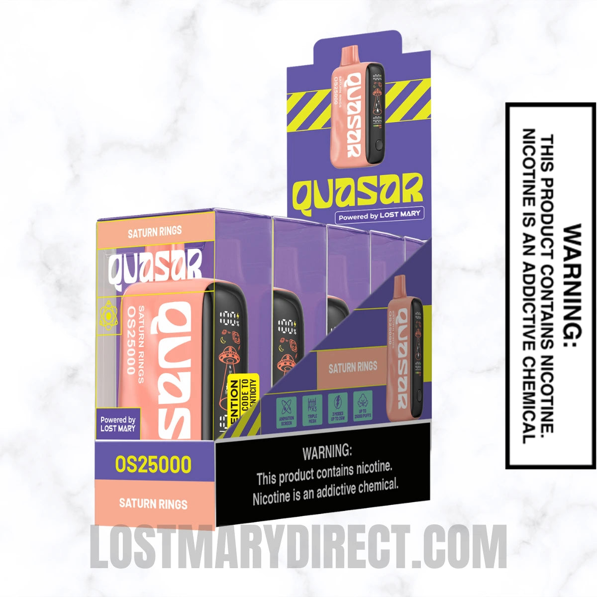 Saturn Rings Lost Mary Quasar OS25000 Diposable Vape with pack of 5 Saturn Rings Lost Mary Quasar OS25000 Diposable Vape with pack of 5