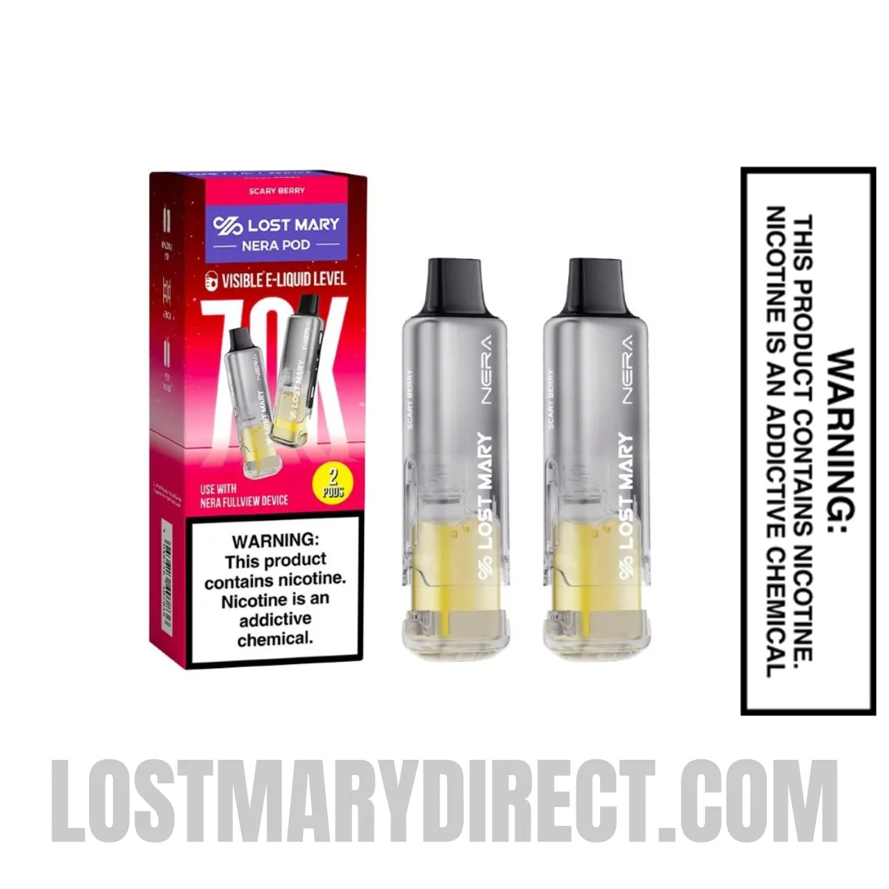 Scary Berry Lost Mary Nera Fullview 70K Vape Pod with package box Scary Berry Lost Mary Nera Fullview 70K Vape Pod with package box