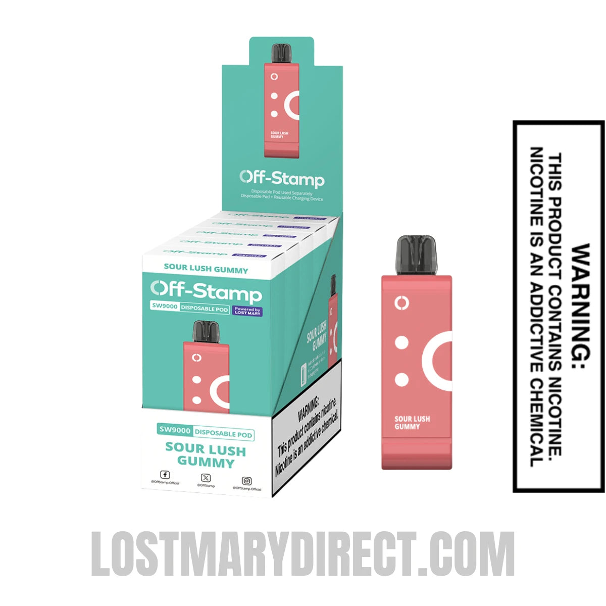 Sour Lush Gummy Off Stamp SW9000 Disposable Pod With Bundle Pack Sour Lush Gummy Off Stamp SW9000 Disposable Pod With Bundle Pack