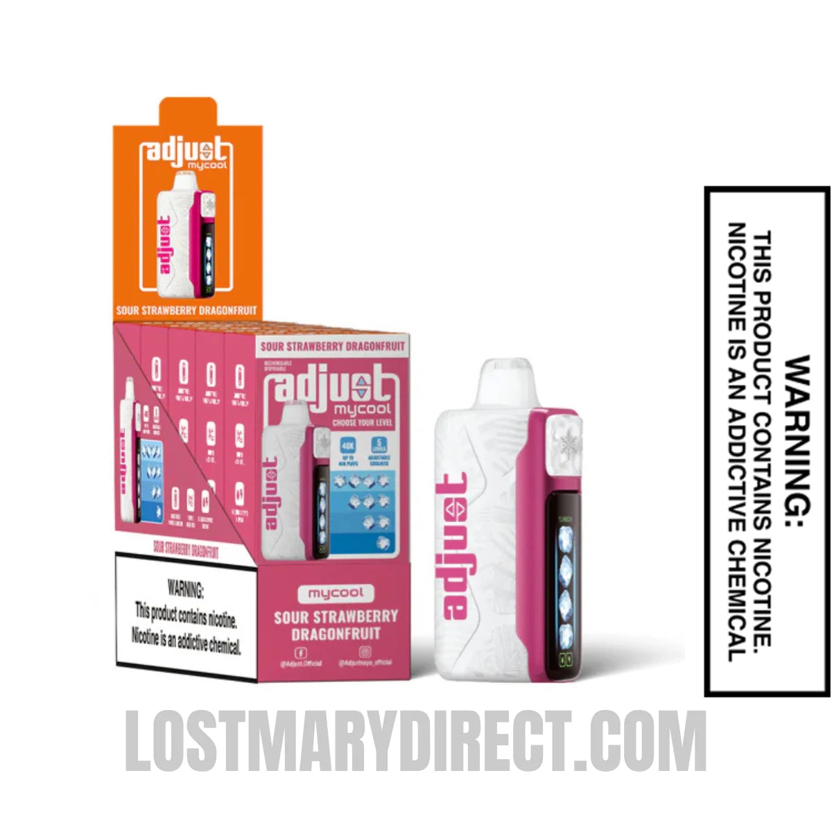 Sour Strawberry Dragonfruit Adjust MyCool 40k Disposable Vape Bundle Pack Sour Strawberry Dragonfruit Adjust MyCool 40k Disposable Vape Bundle Pack