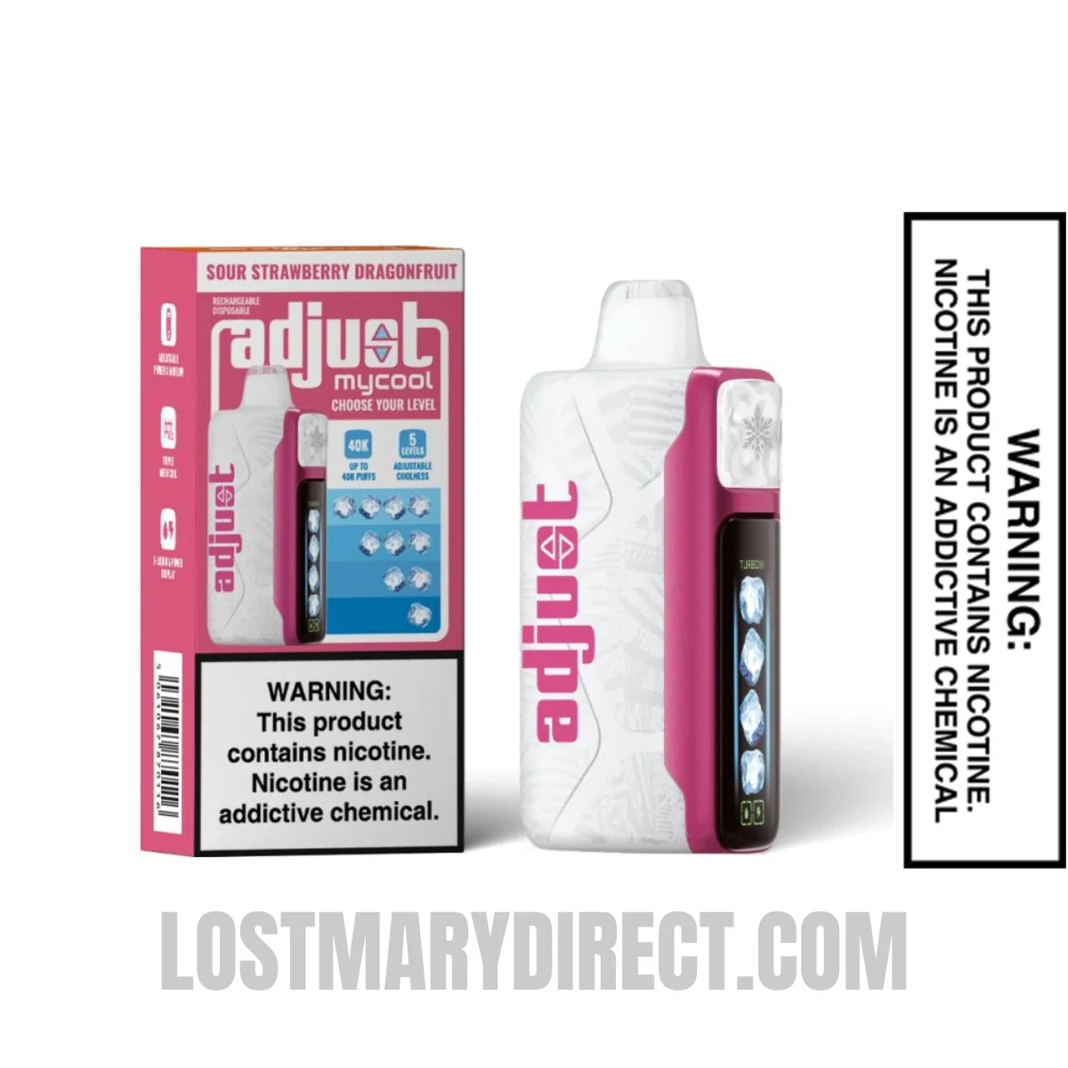 Sour Strawberry Dragonfruit Adjust MyCool 40k Disposable Vape with Package Box Sour Strawberry Dragonfruit Adjust MyCool 40k Disposable Vape with Package Box
