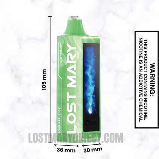Sour Apple Ice Lost Mary MO20000 PRO Diposable Vape Dimension Sour Apple Ice Lost Mary MO20000 PRO Diposable Vape Dimension