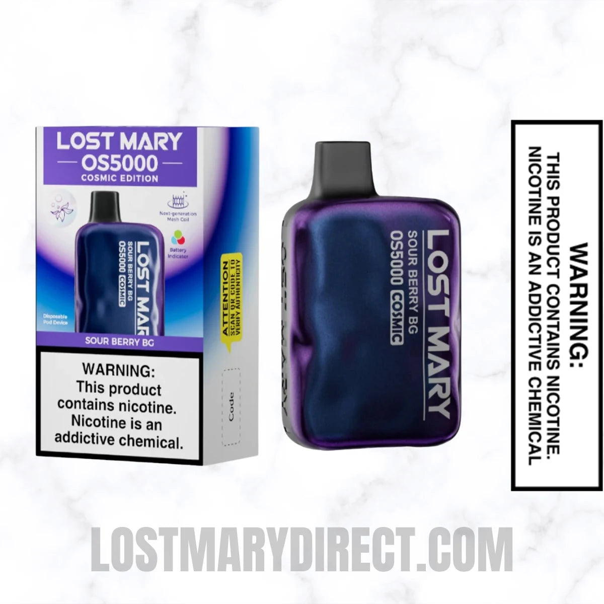 Sour Berry BG Lost Mary OS5000 Cosmic Edition Vape With Package Box Sour Berry BG Lost Mary OS5000 Cosmic Edition Vape With Package Box