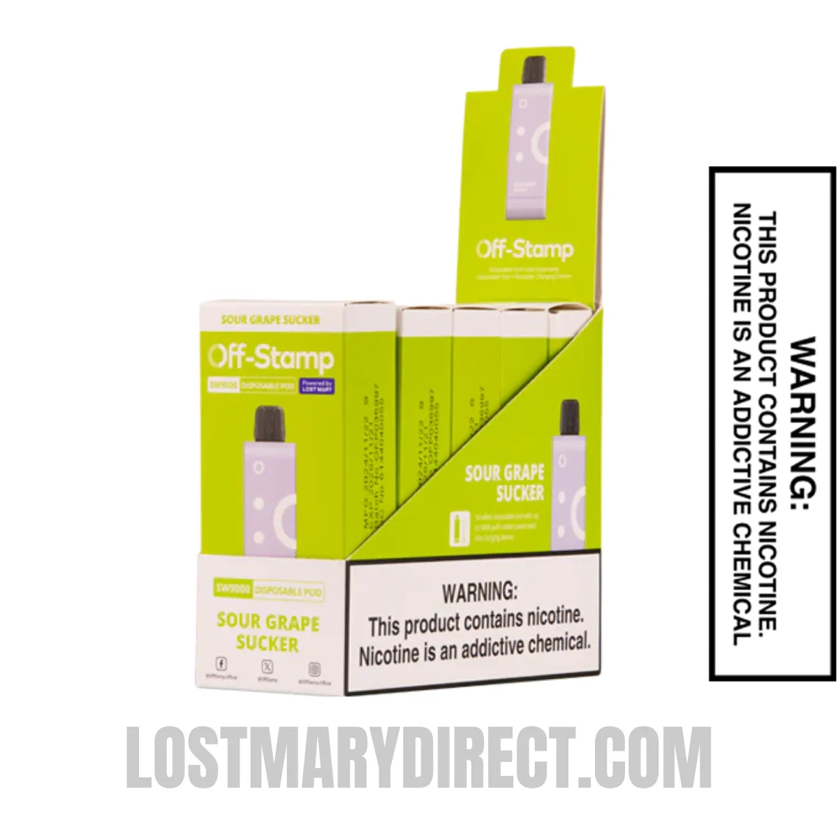 Sour Grape Sucker Off Stamp SW9000 Disposable Pod With Bundle Pack Sour Grape Sucker Off Stamp SW9000 Disposable Pod With Bundle Pack
