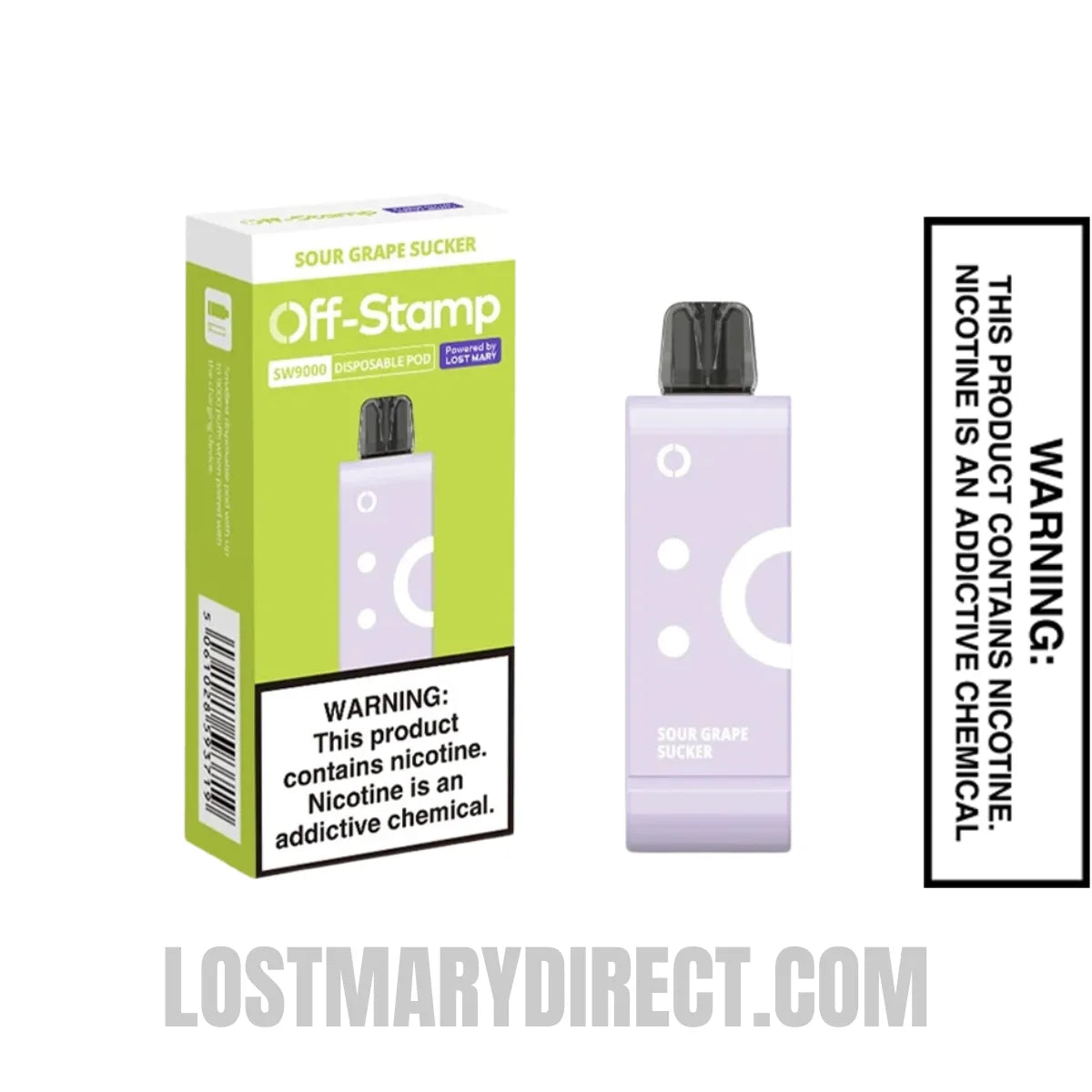 Sour Grape Sucker Off Stamp SW9000 Disposable Pod With Package Box Sour Grape Sucker Off Stamp SW9000 Disposable Pod With Package Box