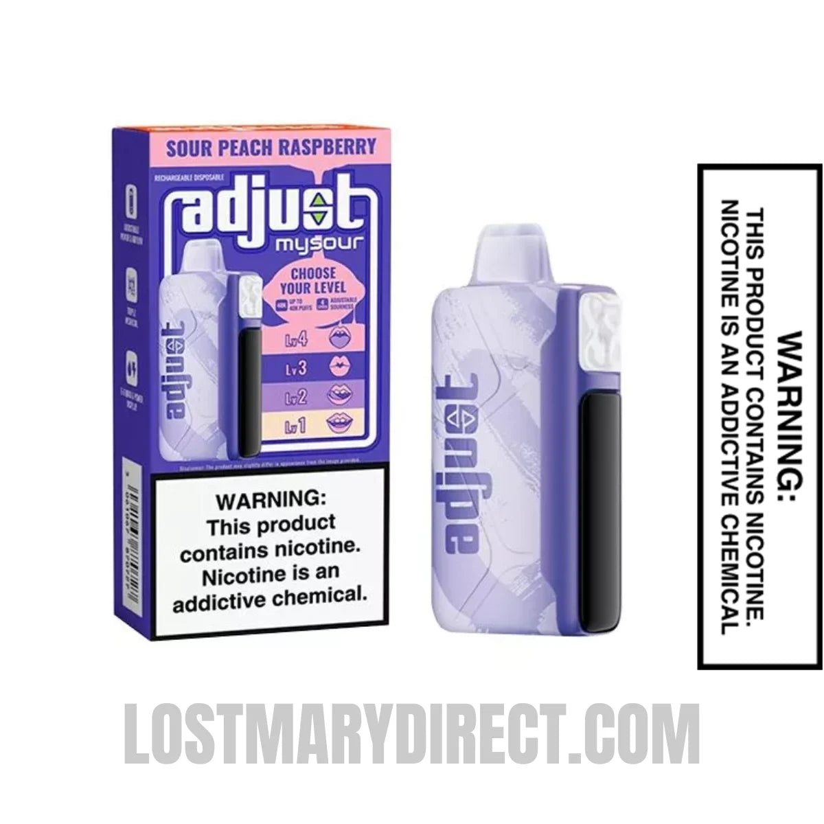 Sour Peach Raspberry Adjust MySour 40K Disposable Vape Package Sour Peach Raspberry Adjust MySour 40K Disposable Vape Package