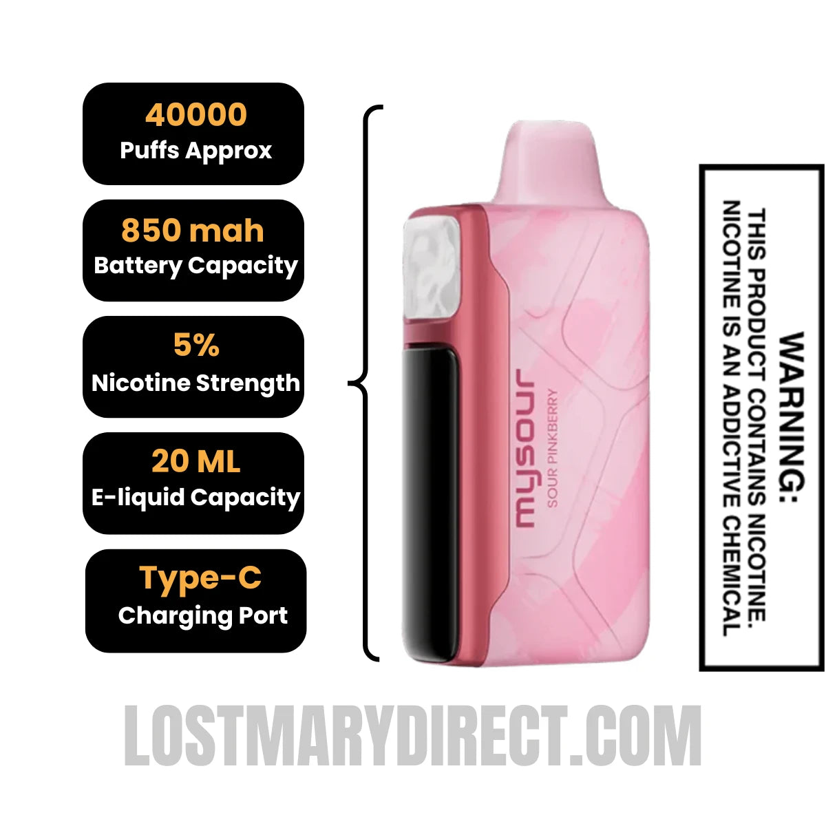 Sour Pinkberry Adjust MySour 40K Disposable Vape Specification Sour Pinkberry Adjust MySour 40K Disposable Vape Specification