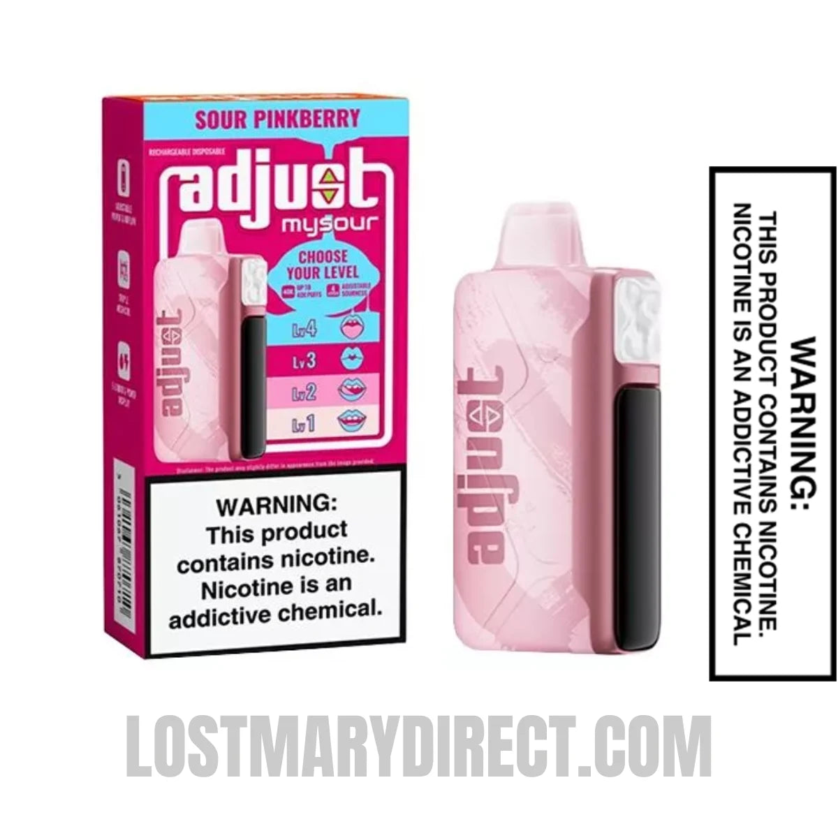 Sour Pinkberry Adjust MySour 40K Disposable Vape Package Sour Pinkberry Adjust MySour 40K Disposable Vape Package