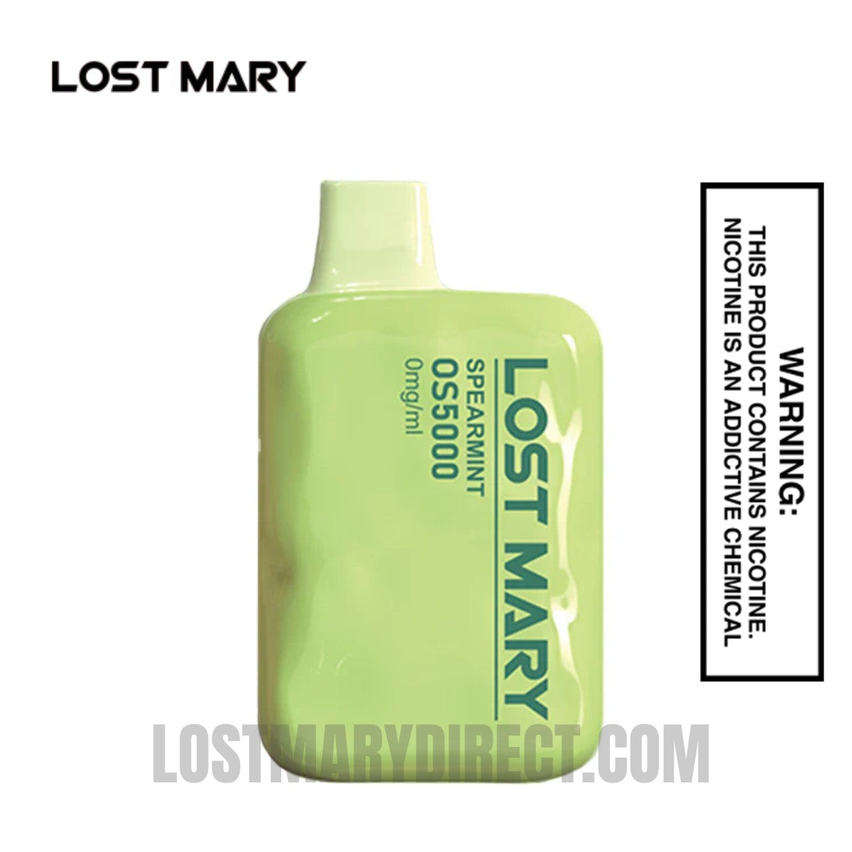 Spearmint Lost Mary OS5000 Zero Nicotine Vape Spearmint Lost Mary OS5000 Zero Nicotine Vape