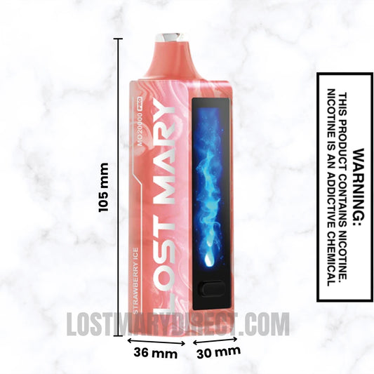 Strawberry Ice Lost Mary MO20000 PRO Diposable Vape Dimension Strawberry Ice Lost Mary MO20000 PRO Diposable Vape Dimension