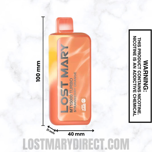 Strawberry Orange Lost Mary MT15000 TURBO Vape Dimension Strawberry Orange Lost Mary MT15000 TURBO Vape Dimension