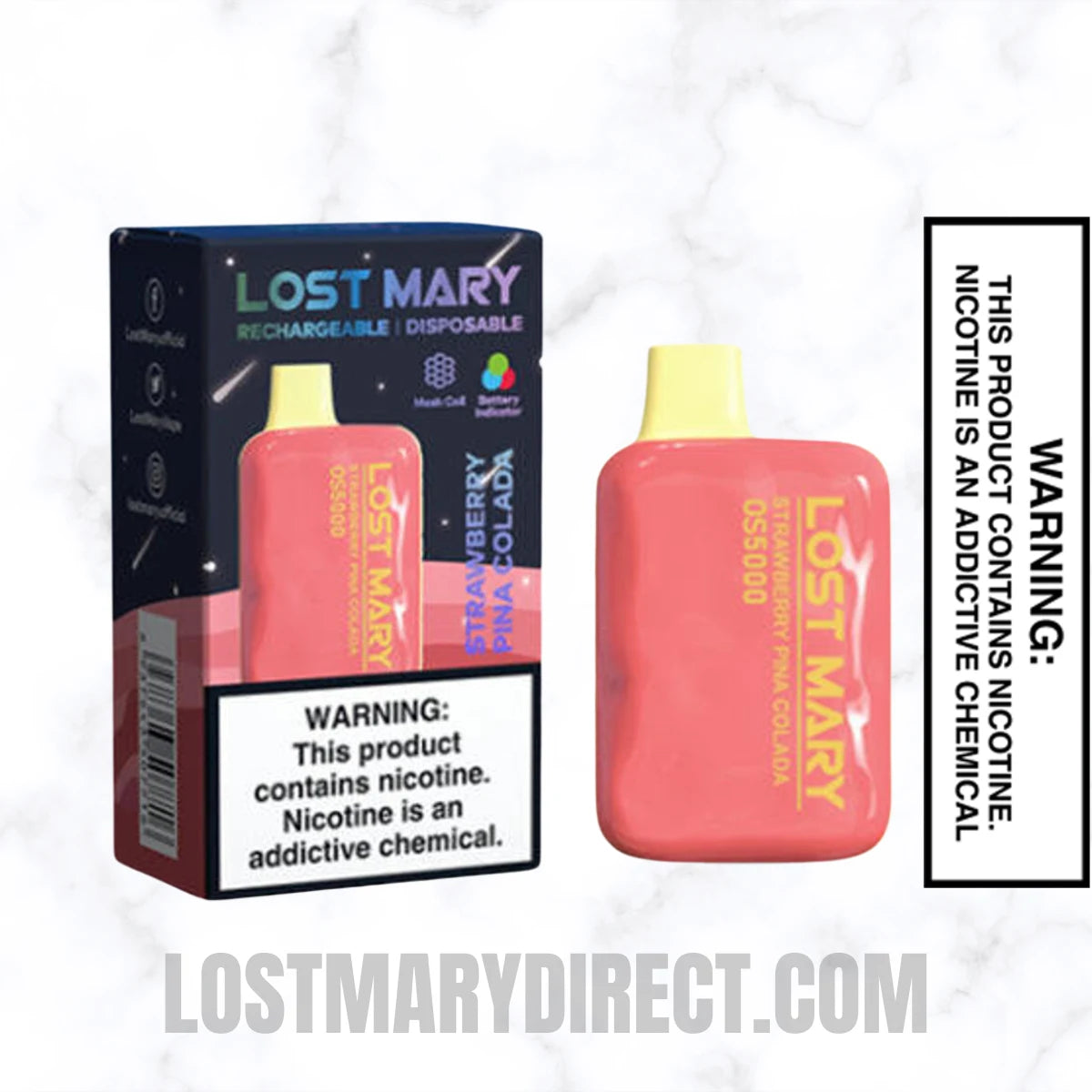 Strawberry Pina Colada Lost Mary OS5000 Disposable Vape Dimension Strawberry Pina Colada Lost Mary OS5000 Disposable Vape Dimension