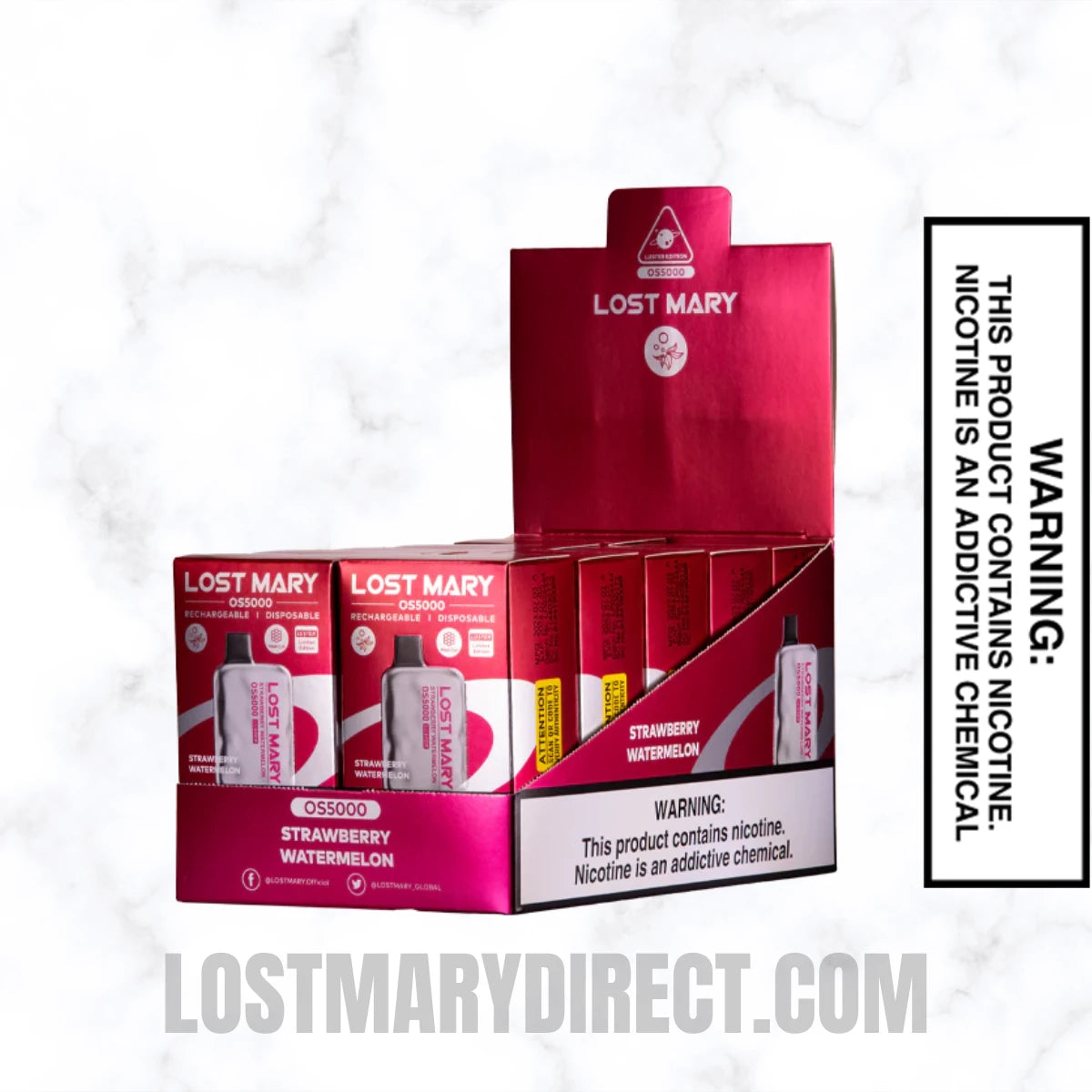 Strawberry Watermelon Lost Mary MO20000 PRO Disposable Vape With Package Box Strawberry Watermelon Lost Mary MO20000 PRO Disposable Vape With Package Box