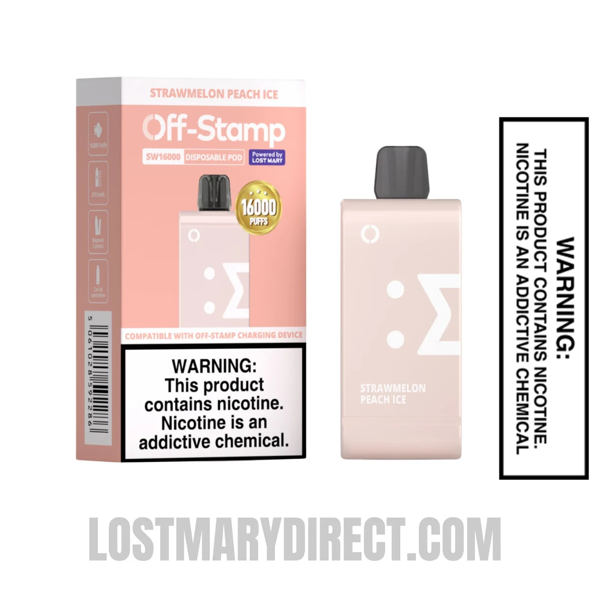 Strawmelon Peach Ice Off Stamp SW16000 Disposable Pod With Package Box Strawmelon Peach Ice Off Stamp SW16000 Disposable Pod With Package Box