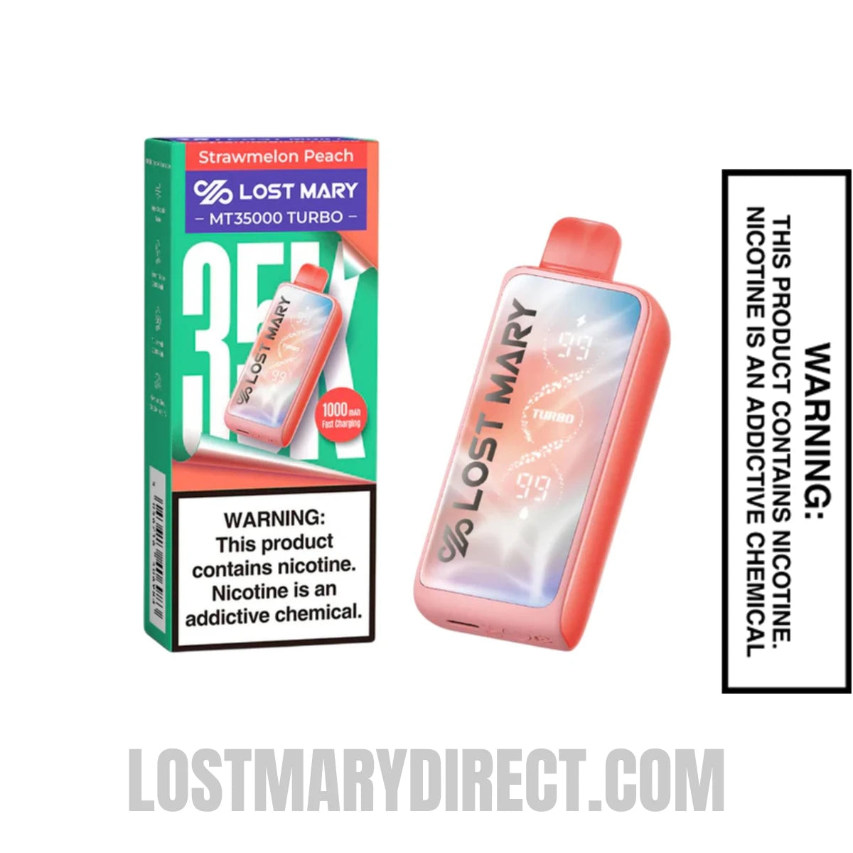 Strawmelon Peach Lost Mary MT35000 Turbo Vape Package Strawmelon Peach Lost Mary MT35000 Turbo Vape Package