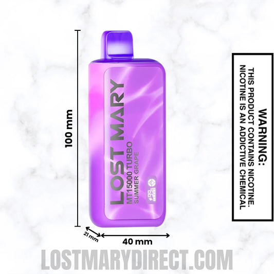 Summer Grape Lost Mary MT15000 TURBO Vape Dimension Summer Grape Lost Mary MT15000 TURBO Vape Dimension