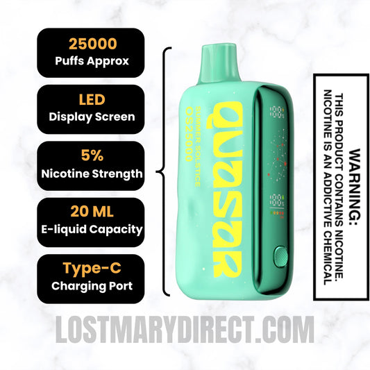 Summer Solstice Lost Mary Quasar OS25000 Diposable Vape Specifications Summer Solstice Lost Mary Quasar OS25000 Diposable Vape Specifications