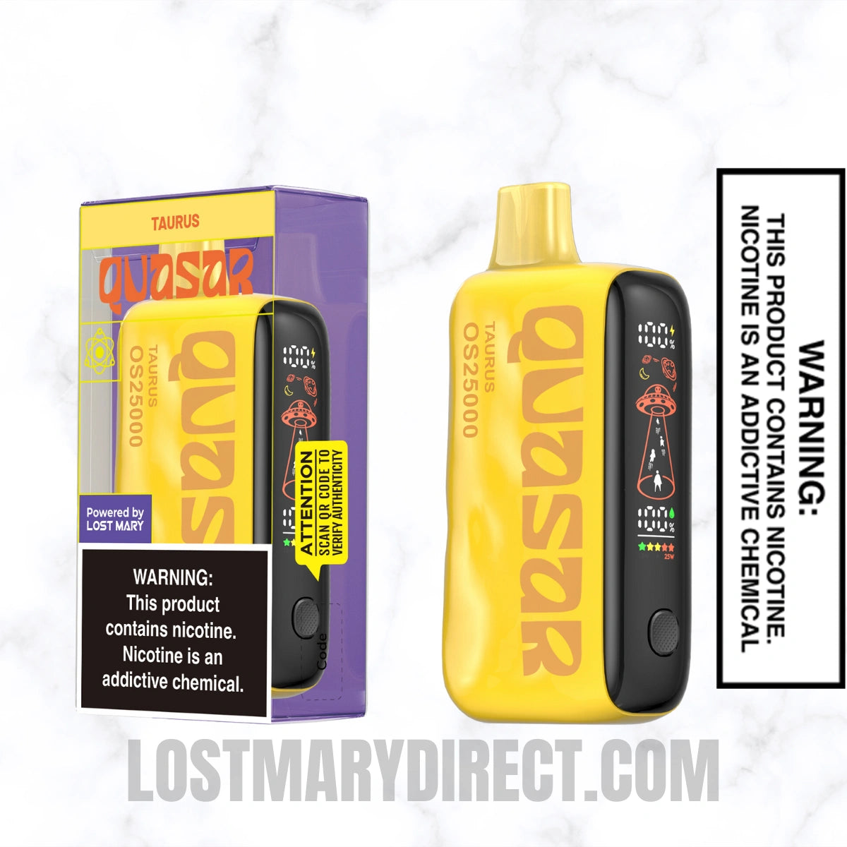 Taurus Lost Mary Quasar OS25000 Diposable Vape with package box Taurus Lost Mary Quasar OS25000 Diposable Vape with package box