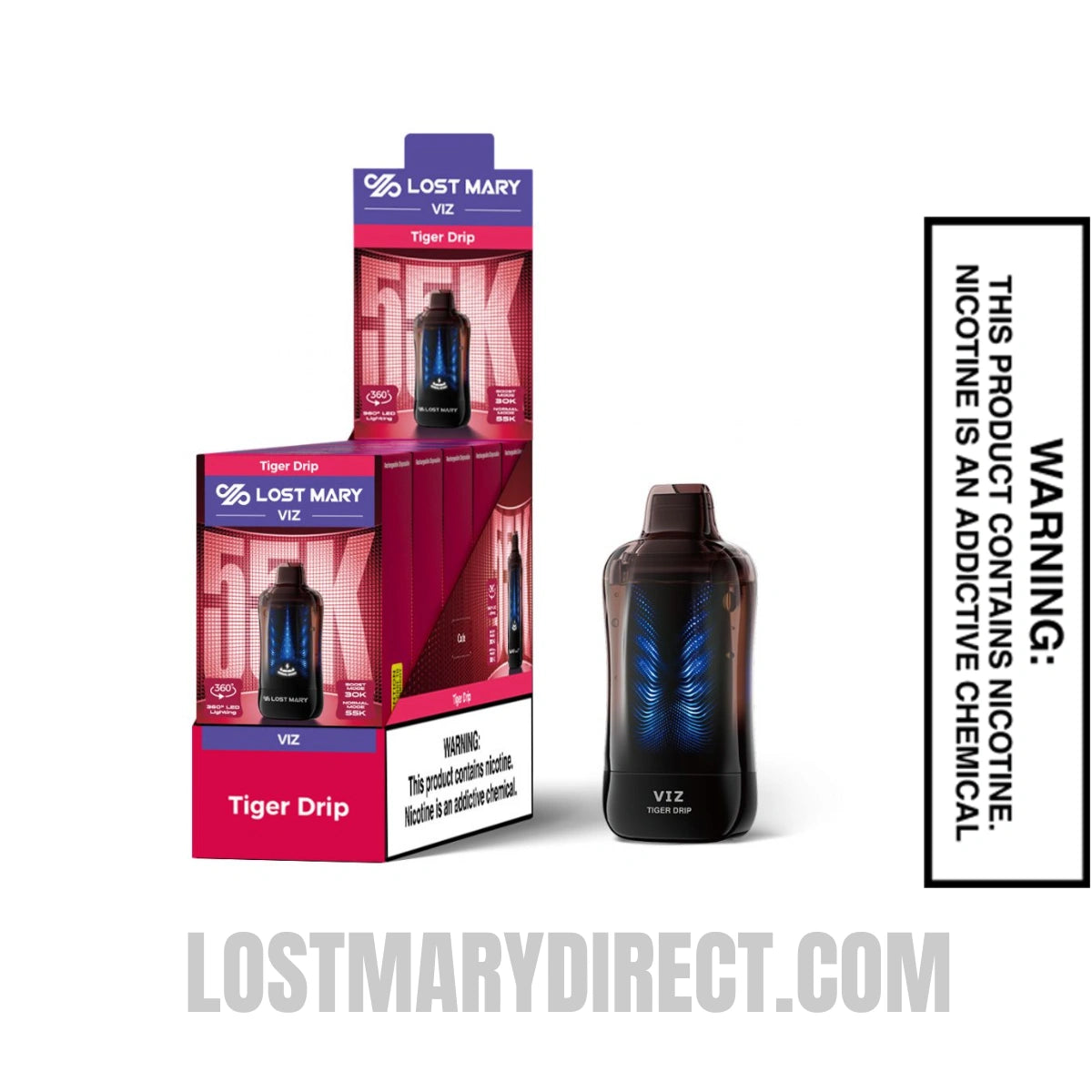 Tiger Drip Lost Mary VIZ 55K Disposable Vape With Bundle Pack Tiger Drip Lost Mary VIZ 55K Disposable Vape With Bundle Pack