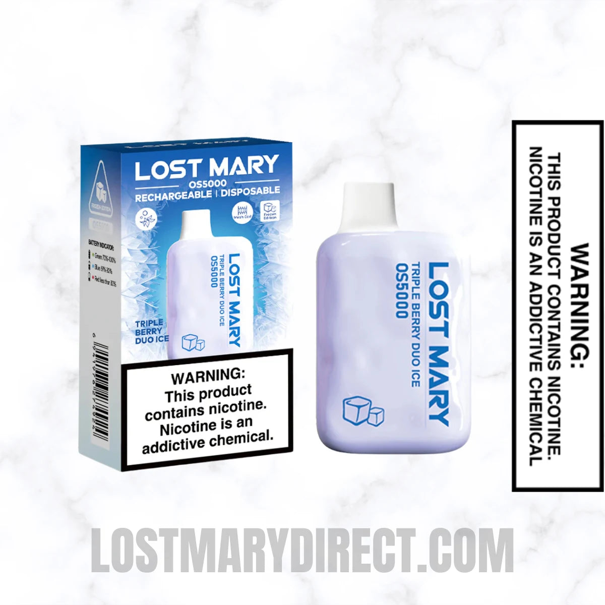 Triple Berry Duo Ice Lost Mary OS5000 Frozen edition Vape With Package Box Triple Berry Duo Ice Lost Mary OS5000 Frozen edition Vape With Package Box