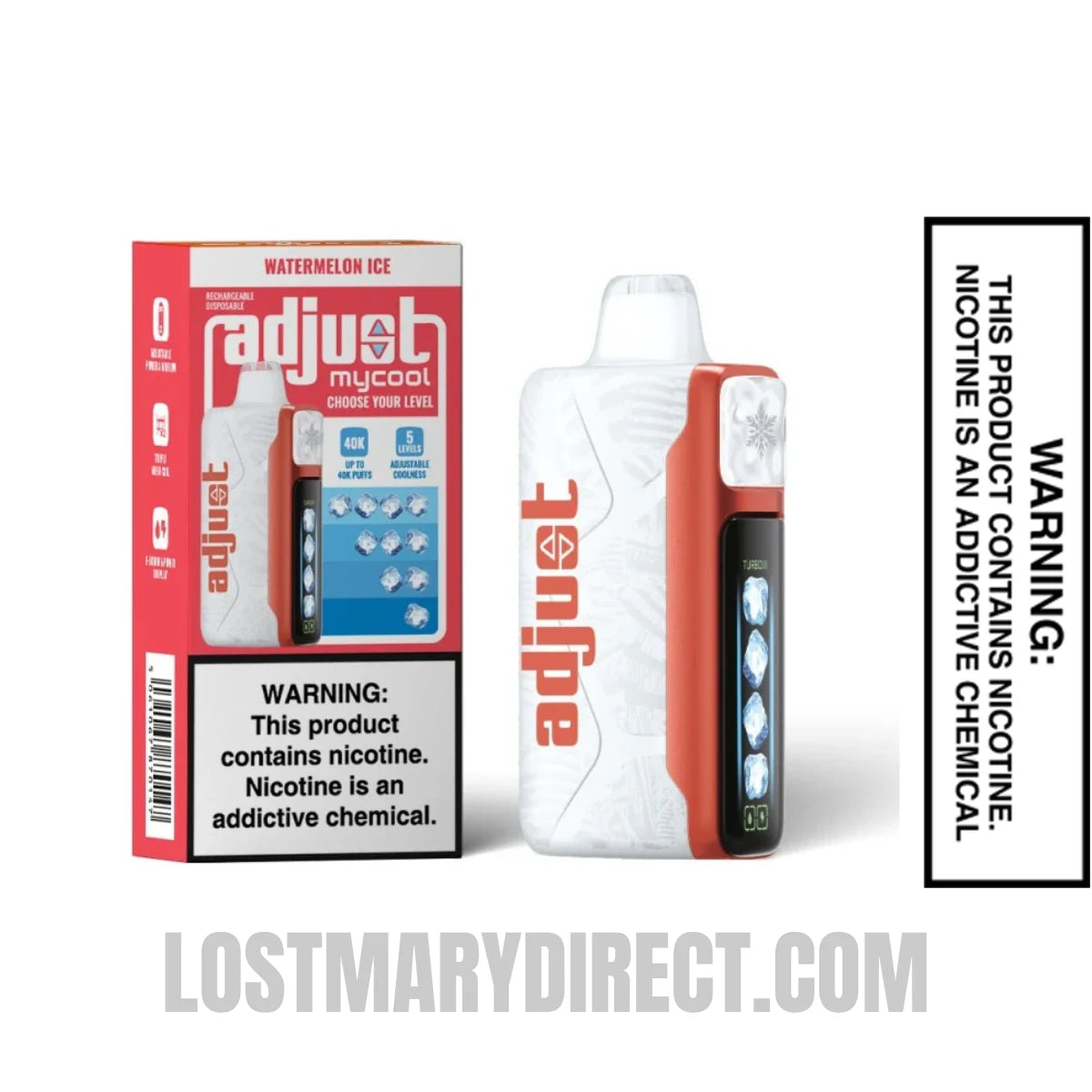 Watermelon Ice Adjust MyCool 40k Disposable Vape Package Box Watermelon Ice Adjust MyCool 40k Disposable Vape Package Box