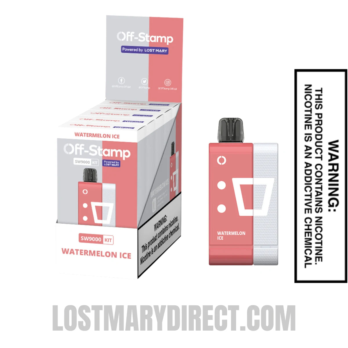 Watermelon Ice Off Stamp SW9000 Disposable Kit With Bundle Pack Watermelon Ice Off Stamp SW9000 Disposable Kit With Bundle Pack