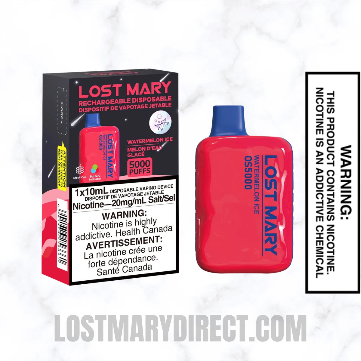 Watermelon Lost Mary OS5000 Disposable Vape With Package Box Watermelon Lost Mary OS5000 Disposable Vape With Package Box