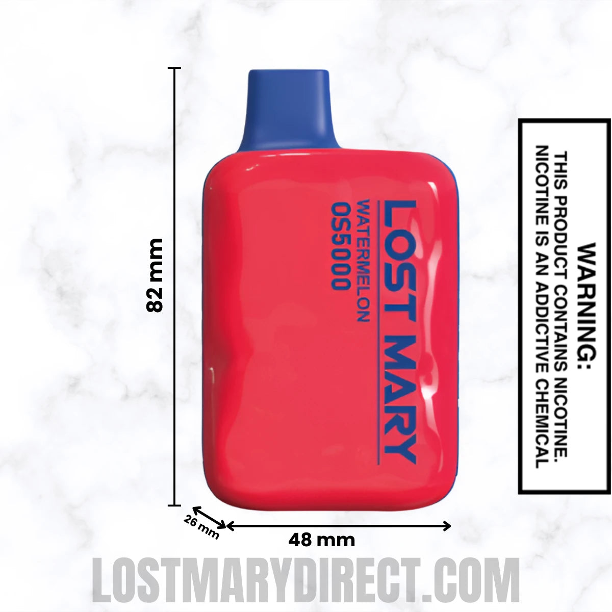 Watermelon Lost Mary OS5000 Disposable Vape Dimensions Watermelon Lost Mary OS5000 Disposable Vape Dimensions