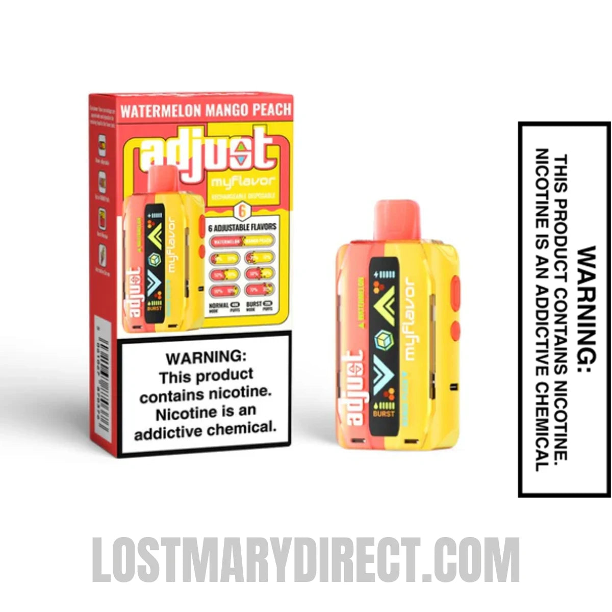 Watermelon Mango Peach Adjust MyFlavor 40K Disposable Vape with Package Box Watermelon Mango Peach Adjust MyFlavor 40K Disposable Vape with Package Box