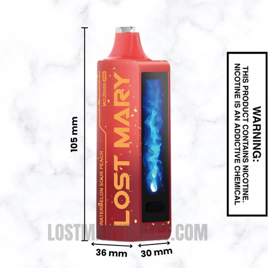 Watermelon Sour Peach Lost Mary MO20000 PRO Diposable Vape Dimension Watermelon Sour Peach Lost Mary MO20000 PRO Diposable Vape Dimension
