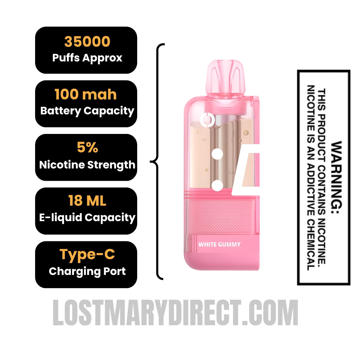 White Gummy Off Stamp X Crystal Cube 35K Disposable Vape Pod Specifications White Gummy Off Stamp X Crystal Cube 35K Disposable Vape Pod Specifications