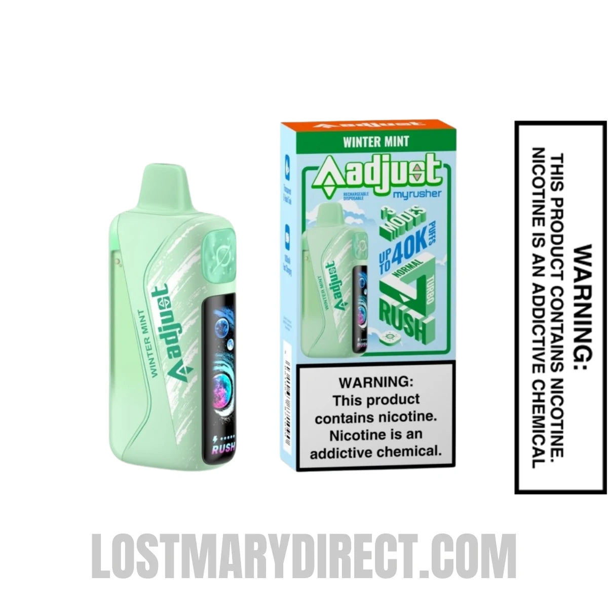 Winter Mint Adjust MyRusher 40K Disposable Vape Package Winter Mint Adjust MyRusher 40K Disposable Vape Package