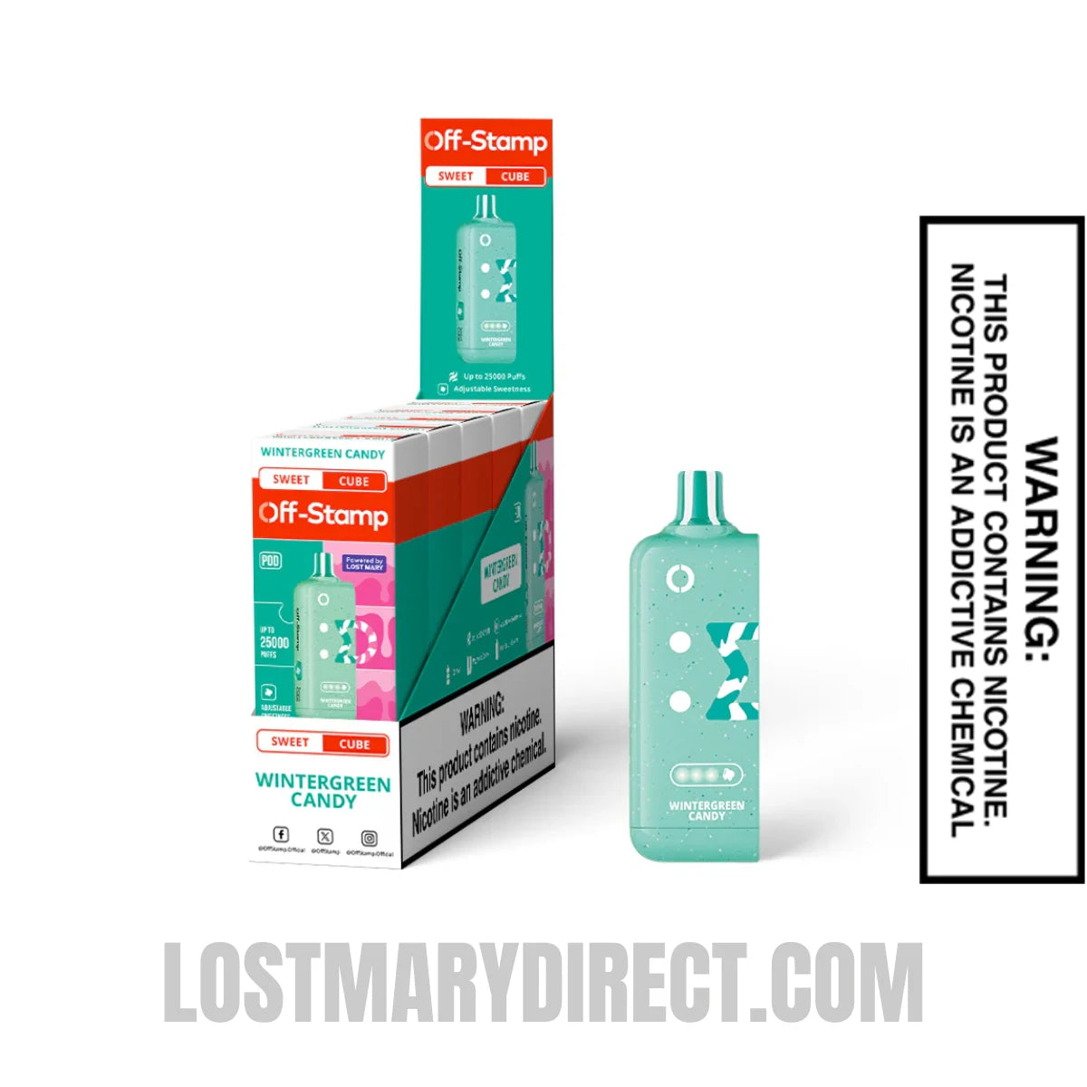 Wintergreen Candy Off Stamp Sweet X-Cube Pod With bundle Box Wintergreen Candy Off Stamp Sweet X-Cube Pod With bundle Box