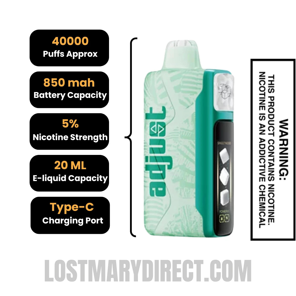 Wintergreen Savers Adjust MySweet 40K Disposable Vape Specifcations Wintergreen Savers Adjust MySweet 40K Disposable Vape Specifcations