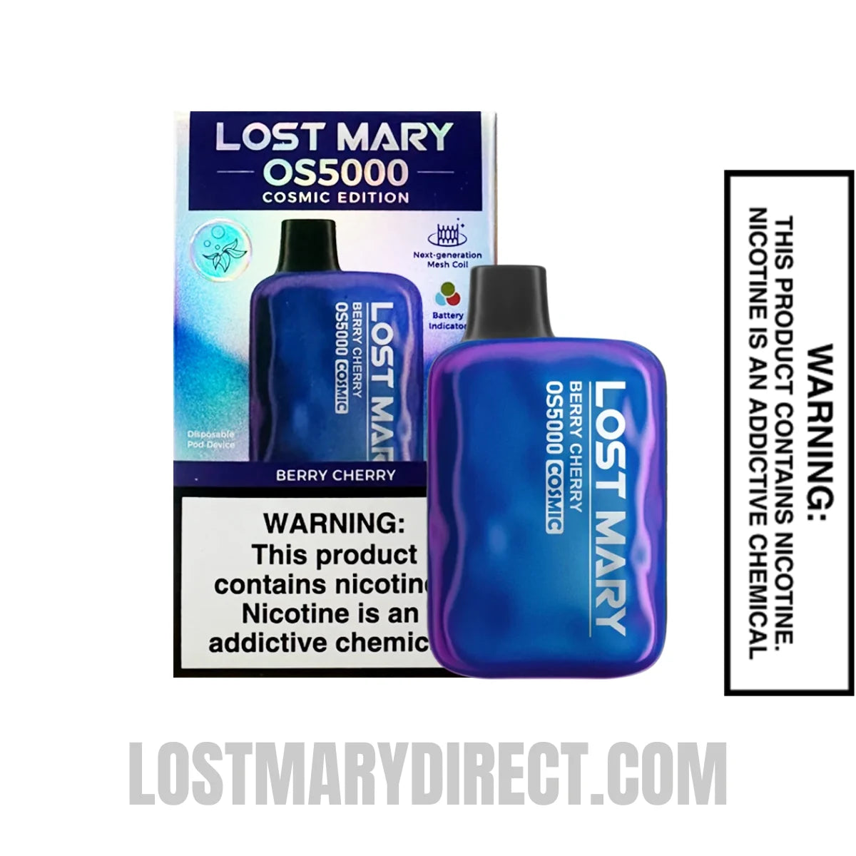 Berry Cherry Lost Mary OS5000 Cosmic Disposable Vape Package Box Berry Cherry Lost Mary OS5000 Cosmic Disposable Vape Package Box
