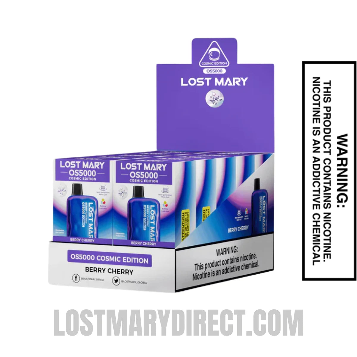 Berry Cherry Lost Mary OS5000 Cosmic Disposable Vape with bundle box Berry Cherry Lost Mary OS5000 Cosmic Disposable Vape with bundle box