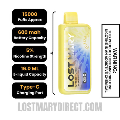 Buy Acai Berry Storm Ice Lost Mary MT15000 TURBO (Friday) Buy Acai Berry Storm Ice Lost Mary MT15000 TURBO (Friday)