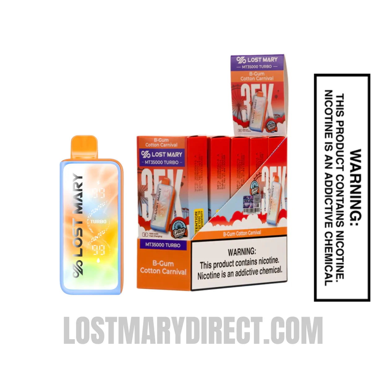 B-Gum Cotton Carnival Lost Mary MT35000 Turbo Vape With Package Box