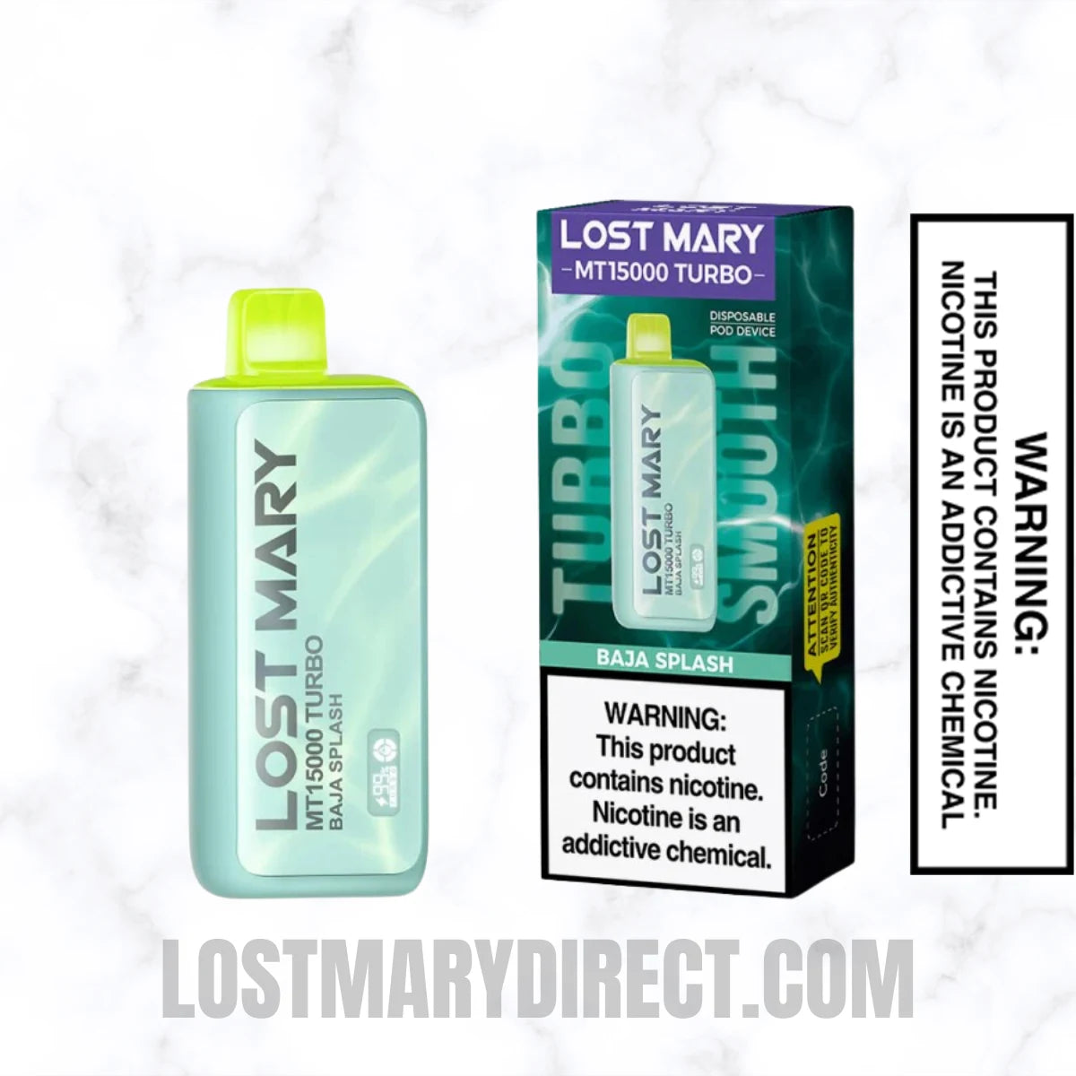 Baja Splash Lost Mary MT15000 TURBO Vape With Package Box