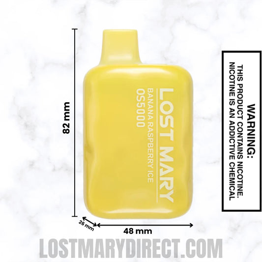 Banana Raspberry Ice Lost Mary OS5000 Disposable Vape Dimension