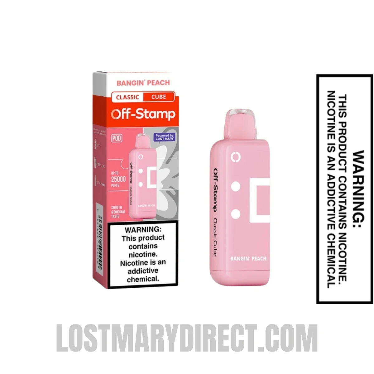 Bangin Peach Off Stamp Classic Cube 25K Disposable Pod With Package Box