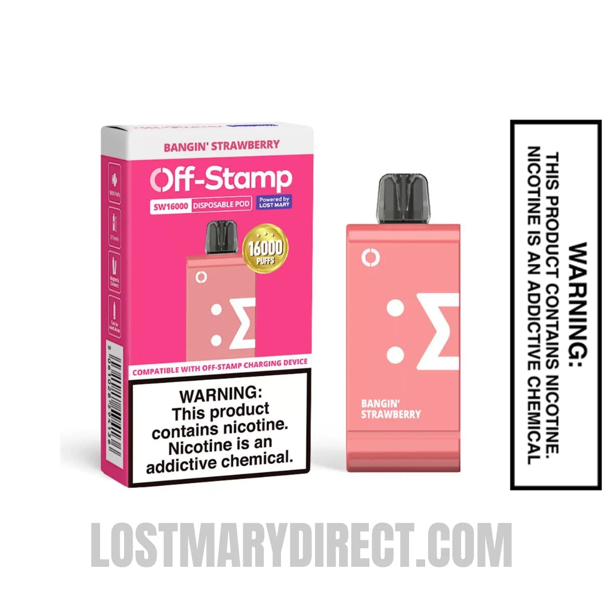 Bangin Strawberry Off-Stamp SW16000 Disposable Pod With Package Box