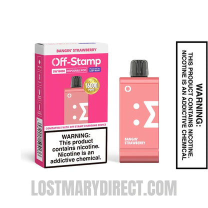 Bangin Strawberry Off-Stamp SW16000 Disposable Pod With Package Box