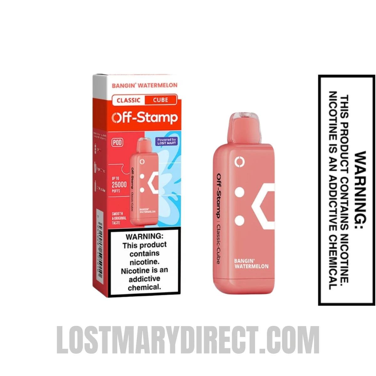 Bangin Watermelon Off Stamp Classic Cube 25K Disposable Pod With Package Box