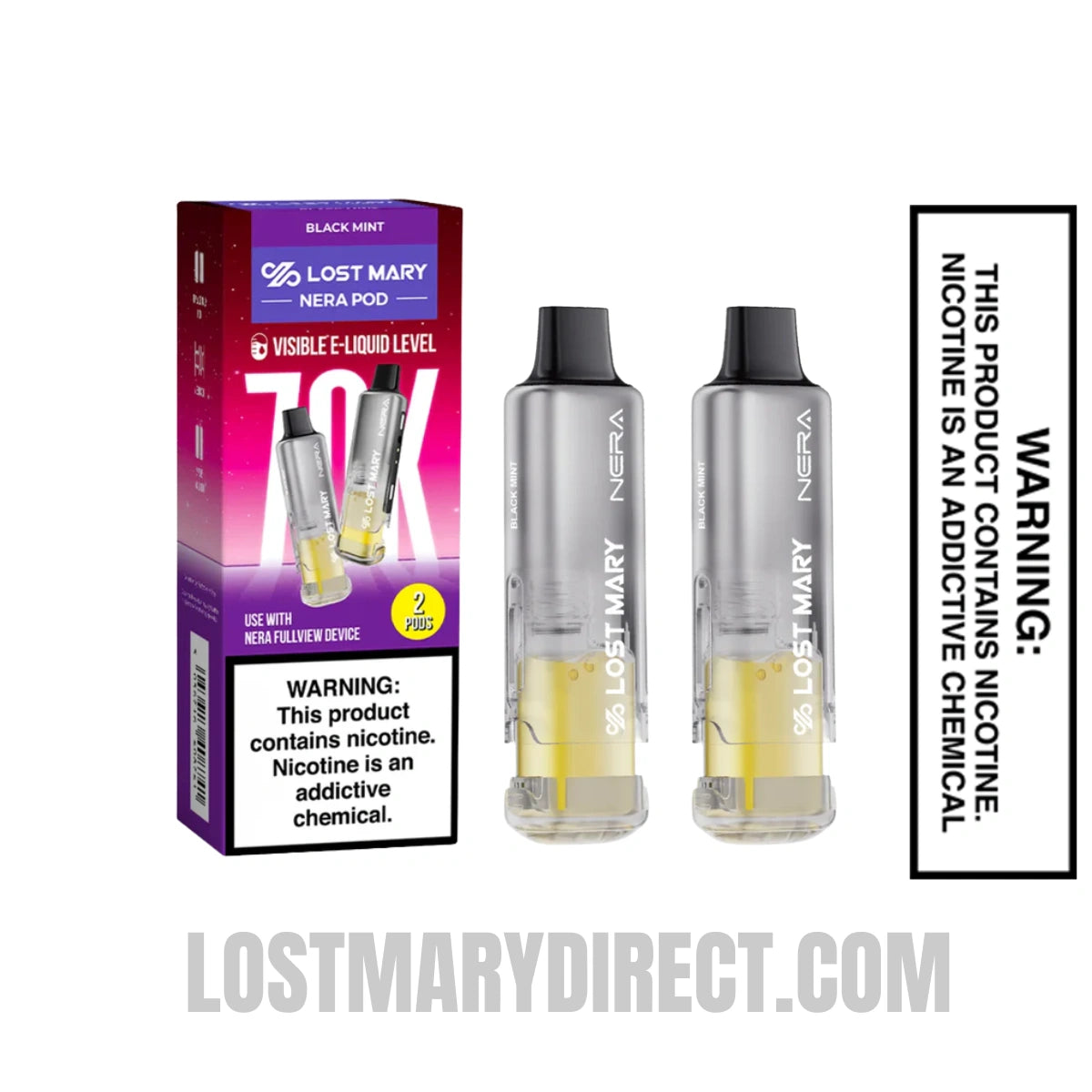 Black Mint Lost Mary Nera Fullview 70k Vape Pod Black Mint Lost Mary Nera Fullview 70k Vape Pod