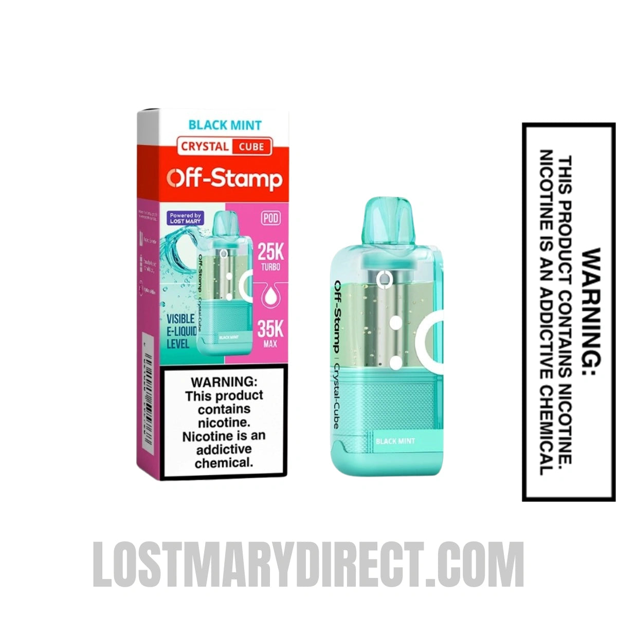 Black Mint Off Stamp X Cube Crystal Cube 35k Vape Pod With Package Box