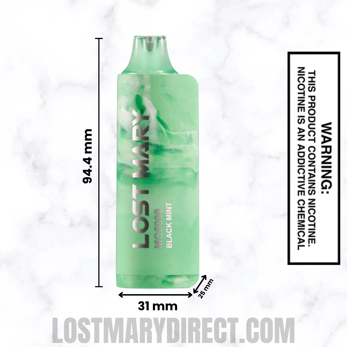 Black Mint Lost Mary MO5000 Disposable Vape Dimension